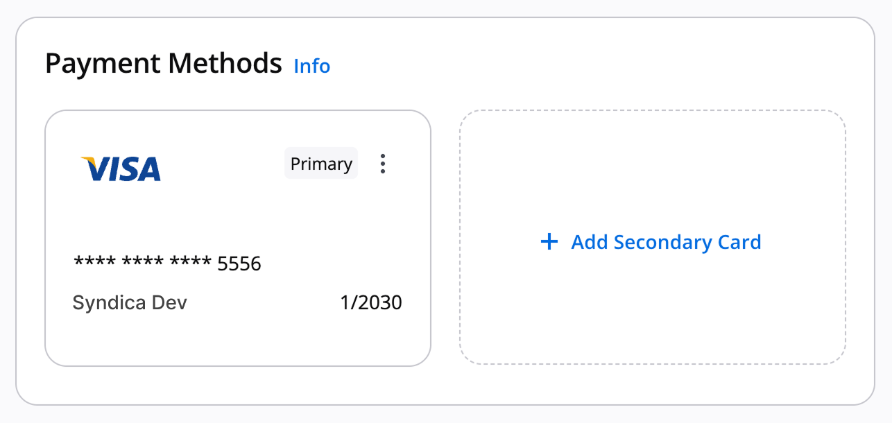 Add payment method button