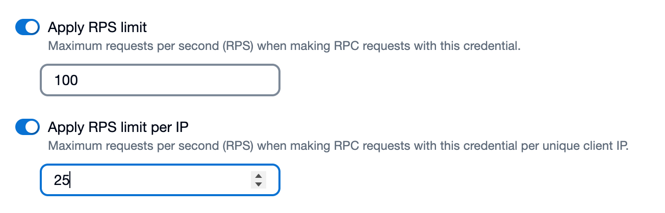 Set limits for all methods