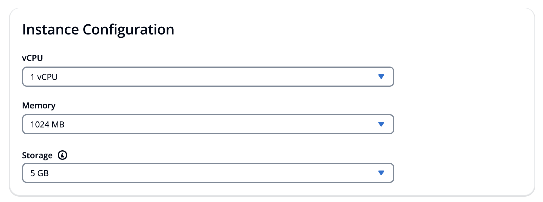 Instance configuration options