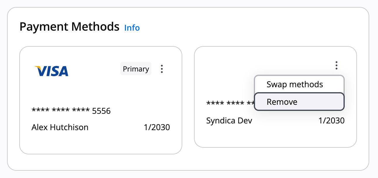 Remove payment method